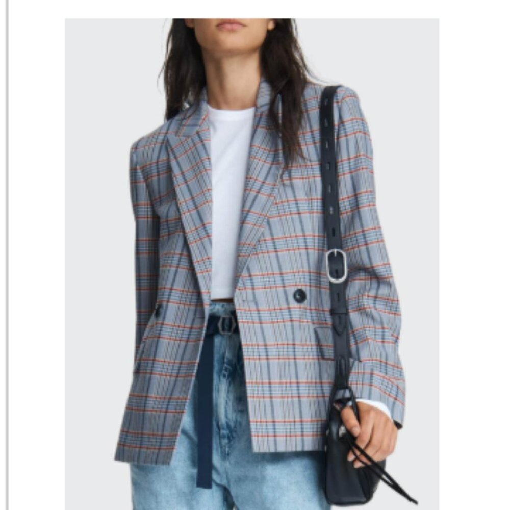 Elise Wool Check Plaid Blazer